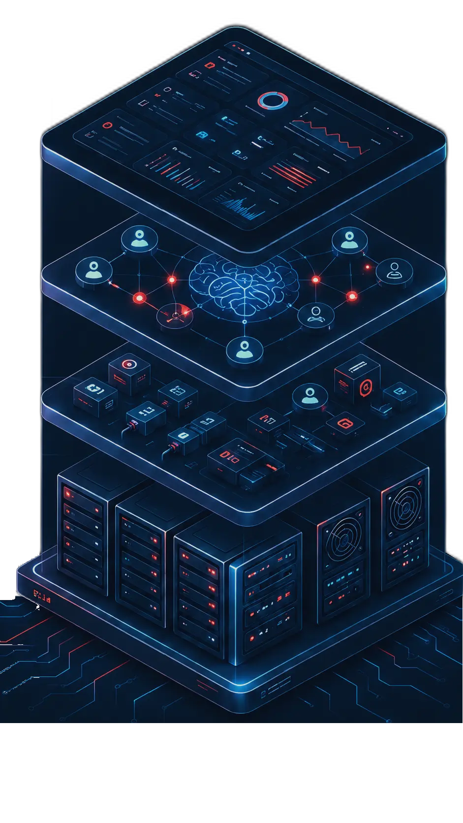 Архитектура мультиагентной платформы Selectel × ИТМО: пользовательский слой, среда агентов, сервисный слой, инфраструктура